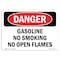 Signmission OSHA Sign, Gasoline No Smoking No Open Flames, 10in X 7in Rigid Plastic, 7" W, 10" L, Landscape OS-DS-P-710-L-2368 - alternate 1